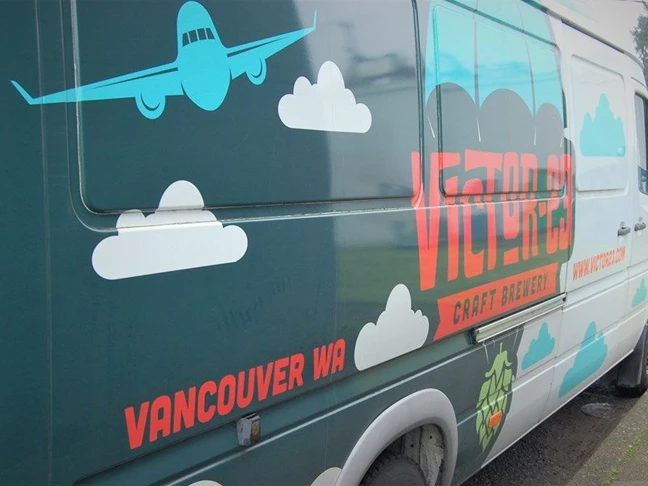 Vehicle Wrap with Airplane Graphic Cartoon